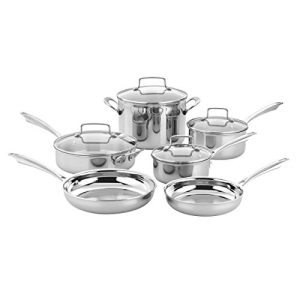 Cuisinart Tri-ply Stainless Steel 10-Piece Classic Cookware Set, PC, Silver