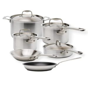 Made In Cookware - 10 Piece Stainless Steel Pot and Pan Set - 5-Ply Stainless Steel - Includes Stainless Steel & Non Stick Frying Pans, Saute pan, Sauce Pans and Stock Pot with Lid