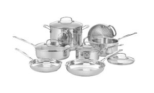 Cuisinart Chef's Classic Stainless 11-Piece Cookware Set, 0, Silver