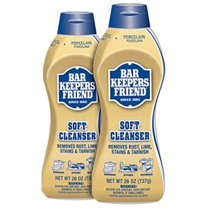 Bar Keepers Friend Soft Liquid Cleanser- Multipurpose Cleaner & Rust Stain Remover for Stainless Steel, Porcelain, Ceramic Tile, Copper, Brass 26 Oz (Pack of 2)