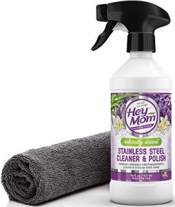 Hey Mom Stainless Steel Cleaner for Appliances - All Natural Ingredients Create a Powerful Barrier Against Fingerprints/Water Stains/Food Grime - Makes Kitchen Refrigerator/Sink Look Shiny and New