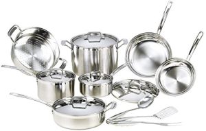 Nevlers 15 Pcs Stainless Steel Cookware Sets |Try Ply Stainless Steel Pot Set & Aluminum Core | Premium Stainless Cookware Set | Stainless Steel Cookware Set & Utensils| Cookware Sets Stainless Steel