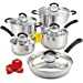 Cook N Home Stainless Steel Cookware Sets 10 Piece, Pots and Pans with Stay-Cool Handles Cooking Set for Kitchen, Dishwasher Safe, Silver