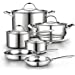 Cooks Standard Multi-Ply Clad Cookware Set, 10 Piece, Silver