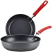 Rachael Ray Create Delicious Deep Hard Anodized Nonstick Frying Pan Set / Skillet Set - 9.5 Inch and 11.75 Inch, Gray