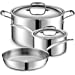 Legend 5 Ply 5 pc Small Starter Set Stainless Steel Pots & Pans for Home Cook | Quality Cookware 5ply Clad All Surface Cooking Induction Oven Safe | Non-Teflon Non Toxic PFOA, PTFE & PFOS Free