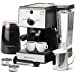 Espresso Machine & Cappuccino Maker with Milk Steamer- 7 pc All-In-One Barista Bundle Set w/Built-In Milk Frother (Inc: Coffee Bean Grinder, Milk Frothing Cup, Spoon/Tamper & 2 Cups), Silver