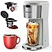 Famiworths Iced Coffee Maker, Hot and Cold Coffee Maker Single Serve for K Cup and Ground, with Descaling Reminder and Self Cleaning, Iced Coffee Machine for Home, Office and RV, Grey