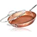 Gotham Steel Hammered Copper Collection – 10” Nonstick Fry Pan with Lid, Premium Cookware, Aluminum Composition with Induction Plate for Even Heating, Dishwasher & Oven Safe