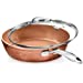 Gotham Steel 12” Nonstick Fry Pan with Lid – Hammered Copper Collection, Premium Aluminum Cookware with Stainless Steel Handles, Induction Plate for Even Heating, Dishwasher & Oven Safe
