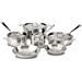 All-Clad D3 3-Ply Stainless Steel Cookware Set 10 Piece Induction Oven Broil Safe 600F Pots and Pans