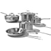Made In Cookware - 10 Piece Stainless Steel Pot and Pan Set - 5 Ply Clad - Includes Stainless Steel Nonstick Frying Saute Pans, Saucepans and Stock Pot W/Lid - Professional Cookware - Made in Italy