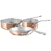 Mauviel M'TRIPLY S Polished Copper & Stainless Steel 5-Piece Cookware Set With Cast Stainless Steel Handles, Made In France