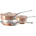 Mauviel M'150 S 1.5mm Polished Copper & Stainless Steel 5-Piece Cookware Set With Cast Stainless Steel Handles, Made In France