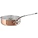 Mauviel M'TRIPLY S Polished Copper & Stainless Steel Saute Pan With Lid, And Cast Stainless Steel Handle, 3.2-qt, Made in France