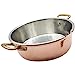 Made in Italy Copper pot – Italian Risotto Copper Chef Pot - 10,2x3 inch, 2,8lt – 2 Brass Handles - Practical spout - Hand hammered - Rice cooker – Italian Cookware - Pure Copper
