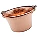 Made In Italy Polenta Copper Pot – 9 inch – Traditional Pot - Handmade – Wrought iron arched handle – Pure Copper Pan – Italian CookWare – For 2/3 people – Hammered Copper