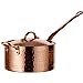 1.2mm Thick Hammered Uncoated Copper Saucepan with Lid & Helper Handle, Food-Safe Tin Lined (1.7-Quart)