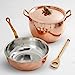 Hammered Copper 4-Piece Cookware Set, Interior lined with durable nonreactive tin