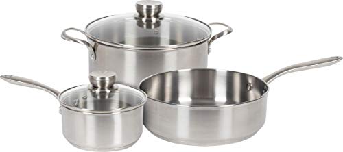 Frigidaire 11FFSPAN02 Ready Cook Cookware, 5-Piece, Stainless Steel, 5 Pieces