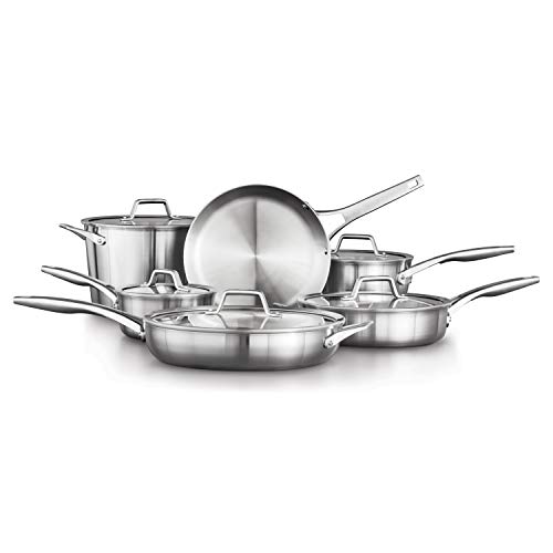 Calphalon 11-Piece Pots and Pans Set, Stainless Steel Kitchen Cookware ...