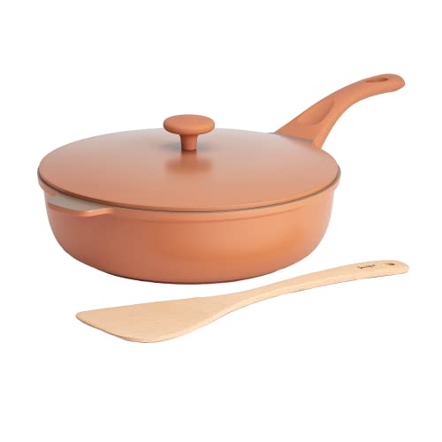 Goodful All-in-One Pan, Multilayer Nonstick, High-Performance Cast Construction, Multipurpose Design Replaces Multiple Pots and Pans, Dishwasher Safe Cookware, 11-Inch, 4.4-Quart Capacity, Terracotta
