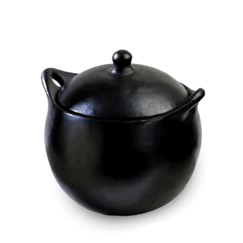 Toque Blanche Chamba Black Clay Soup Pot with Handles & ...