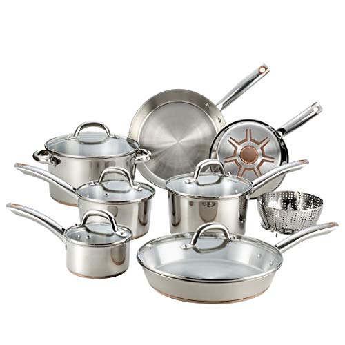 T-fal Ultimate Stainless Steel and Copper Cookware Set 13 PIece ...