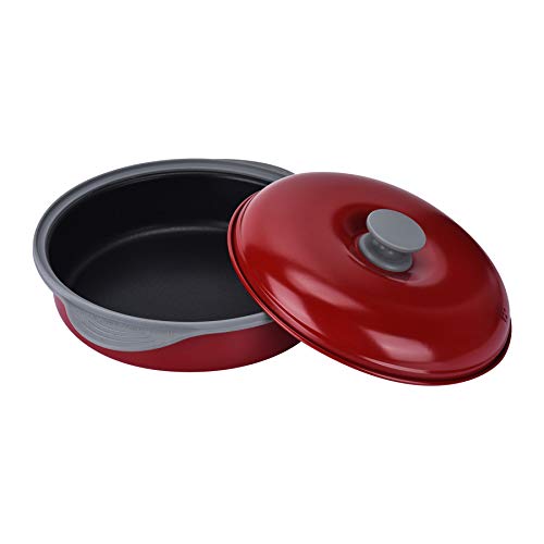 MACONEE Microwave Crisper Pan Skillet, Grill & Frying Pan with Lid Allows You to Fry, Sizzle, and Brown Foods in the Microwave, Micro Cookware for Grilling, Reheating, and Cooking a Variety of Dishes