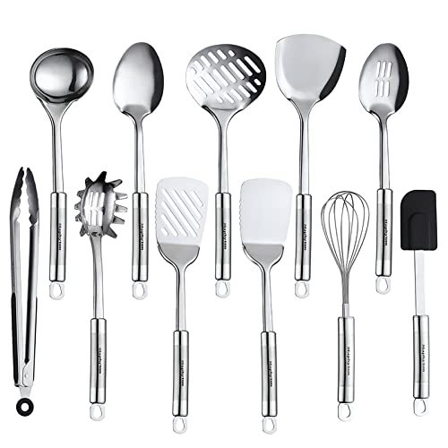 Maphyton Cooking Utensil Set, 11 PCS Stainless Steel Kitchen Utensil Set, Nonstick Kitchen Gadgets Cookware Set with Spatula