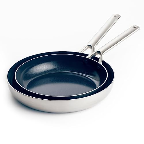 Blue Diamond Cookware Tri-Ply Stainless Steel Ceramic Nonstick, 9.5