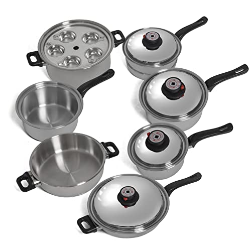 World's Finest 7-Ply Steam Control 17pc T304 Stainless Steel Cookware ...