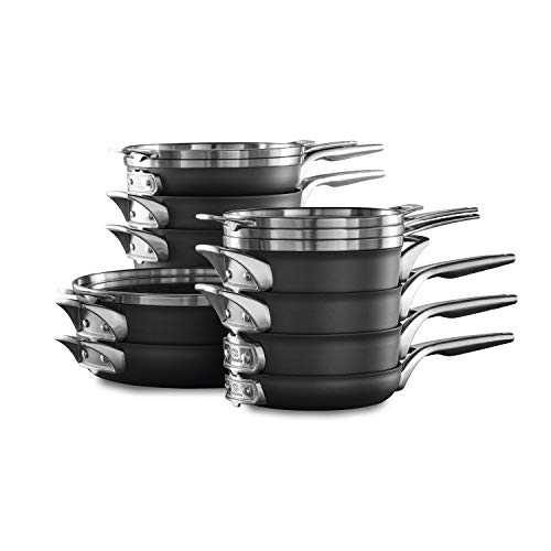 Calphalon 15-Piece Pots and Pans Set, Stackable Nonstick Kitchen Cookware ...