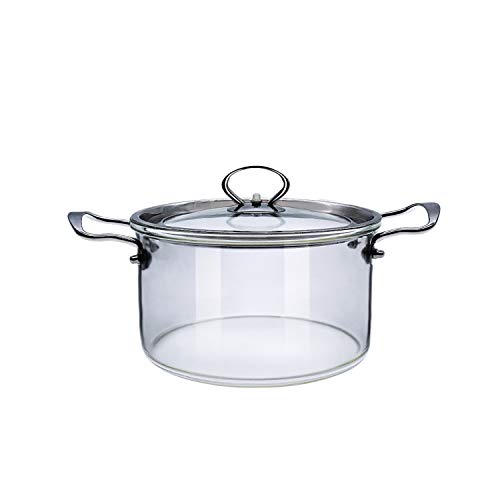 Glass Pot with Lid Heat Resistant ABHOME Stainless Steel Double ...