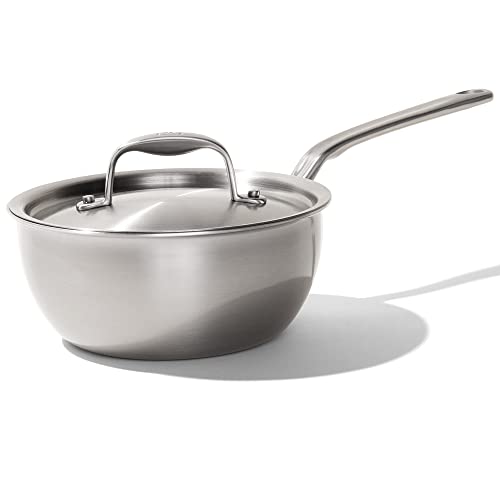 Made In Cookware - 2 Quart Stainless Steel Saucier Pan - 5 Ply Stainless Clad - Professional Cookware - Made in USA - Induction Compatible