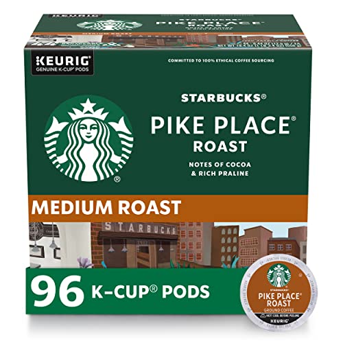 Starbucks K-Cup Coffee Pods—Medium Roast Coffee—Pike Place Roast for Keurig ...