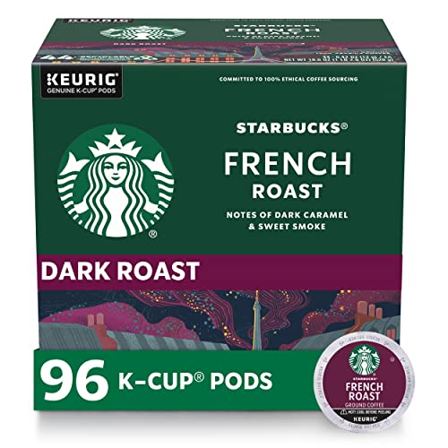 Starbucks K-Cup Coffee Pods—Dark Roast Coffee—French Roast for Keurig Brewers—100% Arabica—4 boxes (96 pods total)