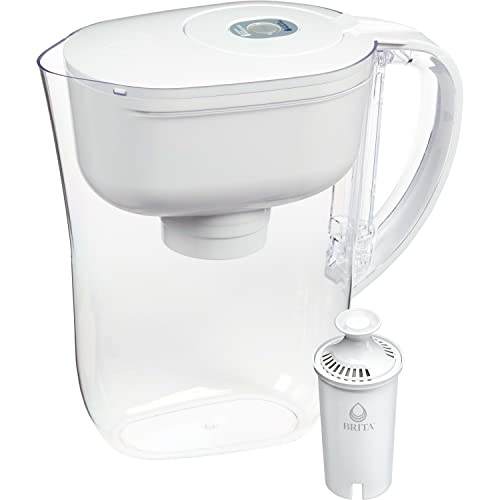 Brita Water Filter Pitcher for Tap and Drinking Water with 1 Standard Filter, Lasts 2 Months, 6-Cup Capacity, BPA Free, White