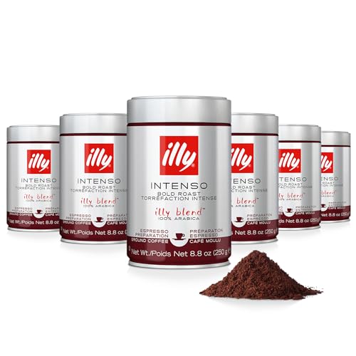 illy Intenso Ground Espresso Coffee, Bold Roast, Intense, Robust and ...