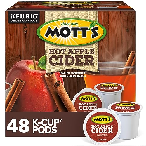 Mott's Hot Apple Cider, Keurig Single Serve K-Cup Pods, Flavored K Cups, 48 Count (2 Boxes of 24 Pods)