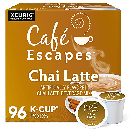 Cafe Escapes, Chai Latte Tea Beverage, Single-Serve Keurig K-Cup Pods, ...