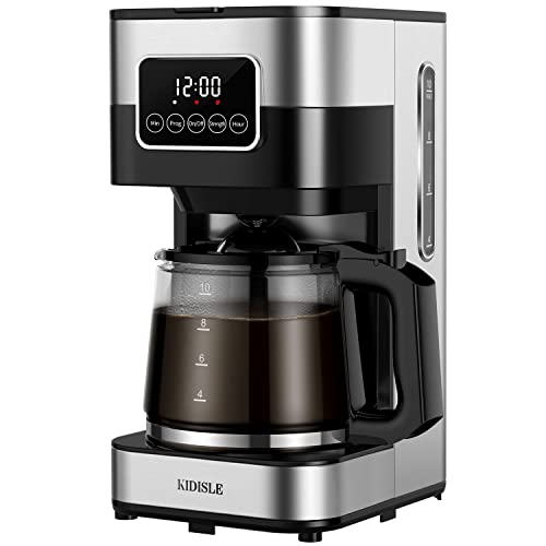 KIDISLE 10 Cup Programmable Coffee Maker 2.0, Drip Coffee Machine ...