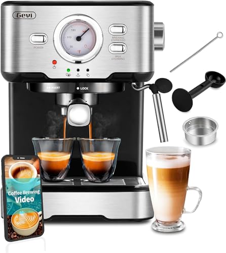 Gevi Espresso Machine, Espresso Maker with Milk Frother Steam Wand, ...