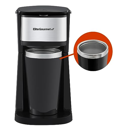 Elite Gourmet EHC114 Personal Single-Serve Compact Coffee Maker Brewer Includes ...