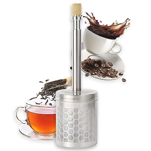 Portable French Coffee and Tea Press Maker, Stainless Steel Coffee ...