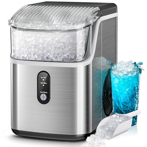 Kismile Nugget Ice Makers Countertop,Pebble Ice Maker Machine with Crushed ...