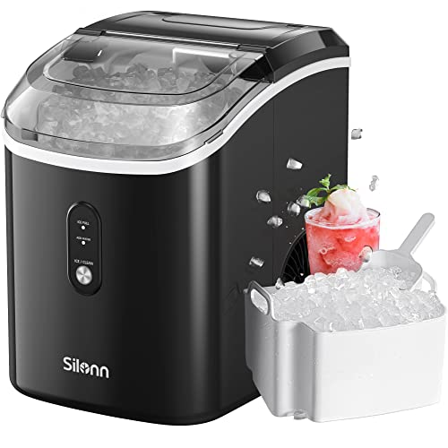 Nugget Countertop Ice Maker, Silonn Chewable Pellet Ice Machine with ...