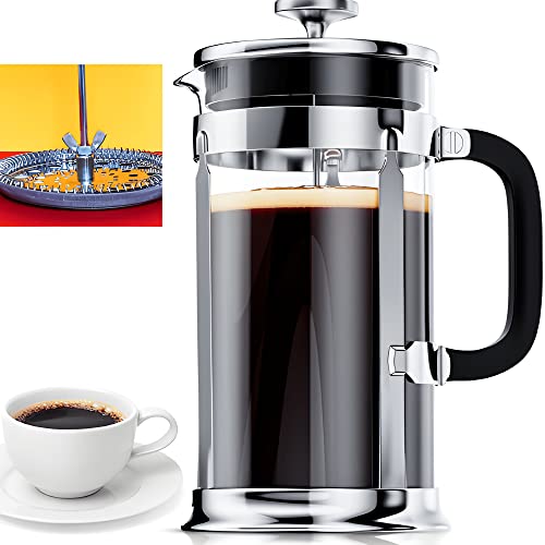 coffee press French Press Coffee Maker with 2 Extra Screens, ...