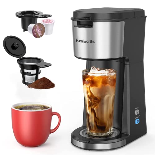Famiworths Iced Coffee Maker, Hot and Cold Coffee Maker Single ...