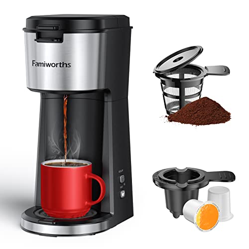 Famiworths Single Serve Coffee Maker for K Cup & Ground ...